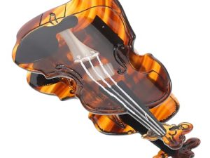 KAILIKETIY Pinza Cabello De Acetato Forma De Violonchelo, Garra Para Moño Pequeña, Sujeción Segura Tipo Tiburón, Accesorio Musical Para Mujeres y Niñas Peinados Elegantes