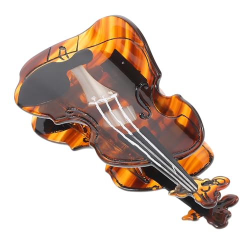 KAILIKETIY Pinza Cabello De Acetato Forma De Violonchelo, Garra Para Moño Pequeña, Sujeción Segura Tipo Tiburón, Accesorio Musical Para Mujeres y Niñas Peinados Elegantes