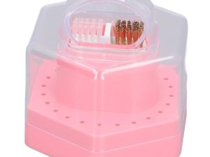 Estuche para Brocas de Uñas, Herramienta para Uñas, Estuche para Cabezal de Taladro para Manicura (PINK)