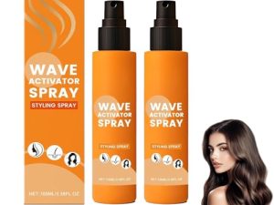 2 unidades de spray de estilismo, activador de ondas, rizos definidos y sujeción natural para cabello ondulado a rizado, para volumen de mujeres y hombres en eventos, fiestas de viaje, peinados de