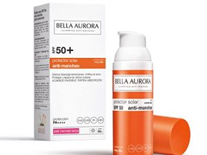 Bella Aurora Protector Solar SPF 50+ Facial Anti-Manchas Piel Normal Seca, 50 ml | Crema Protección del Sol Cara | Bloqueador Solar