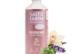 Recambio de desodorante natural en spray Salt of the Earth, lavanda y vainilla – Vegano, aprobado por Leaping Bunny, fabricado en el Reino Unido – 500ml