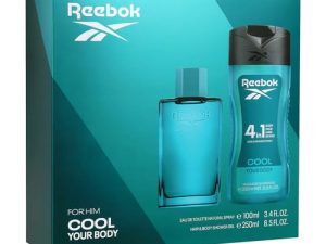 Reebok Cool Your Body Estuche Regalo Perfumes Hombre Pack de 2 Piezas Eau de Toilette 100ml y Shower Gel 250ml Set Fragancia Amaderada