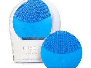 Cepillo Limpiador Facial Foreo Luna Mini 2, Accesorio De Viaje, Masajeador Eléctrico, Skin Care Para Todo Tipo De Pieles, De Silicona, Aquamarine