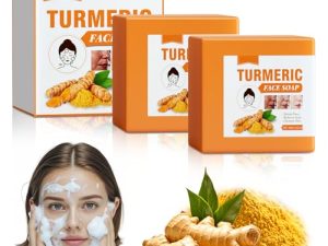 2 pieza Jabón de Cúrcuma, Kojic Acid Soap, Jabón de Cúrcuma para la Cara, Turmeric Soap, Jabón Cúrcuma Facial, una Limpieza Suave y Profunda Puntos Oscuros para Cuerpo y Cara, 2x100g