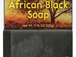 O Naturals Jabón Limpiador Negro Africano – Rico en Manteca de Karité, Ayuda a la Piel Propensa al Acné, Jabón Facial Natural para Hombres y Mujeres en Barra, Jabón Negro Hidratante para Hombres
