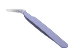 Pinzas Curvas, Punta Fina con Precisión para Pegatinas de Bricolaje, Acero de Carbono Medio, Azul Cielo, Pequeña Herramienta Liviana para Viajar, Uso Diario, Proyectos de