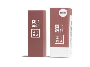 3INA MAKEUP – The Lipstick 503 (mini) – Labial Nude Cremoso – Barra de Labios Mate con Vitamina E y Manteca de Karité de Alta Pigmentación Olor a Vainilla – Labial Tamaño Viaje – Vegan – Cruelty Free