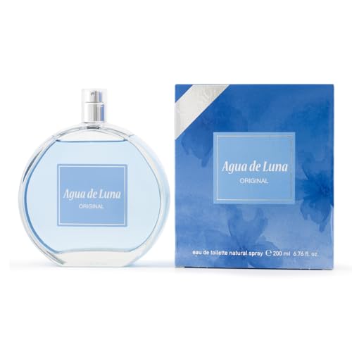 AGUA DE LUNA - Original 200 ml, Colonia Mujer, Perfume en Formato Spray, Eau de Toilette Natural y Femenina, Aroma Floral, Fragancia Fresca y de Larga Duración