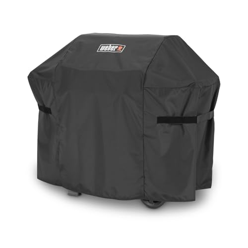 Weber Funda Premium para serie Spirit & Spirit II 300, transpirable, resistente a los rayos UV y al agua, protección contra condiciones climáticas, cierre de velcro para fijación - Negro (7183)