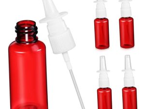 PERSELOSO 5piezas Frascos De Spray Nasal Vacíos De Plástico Pequeños Rellenables Diseño De y Hermético