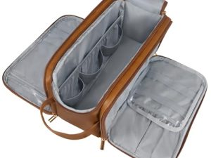 Gloppie Neceser Hombre Viaje Impermeable Necessaire Homem Personalizado Bolsa de Aseo Mujer Grande Toiletry Bag Bolso Mano Gimnasio Viagem Organizador de Artículos, Marrón