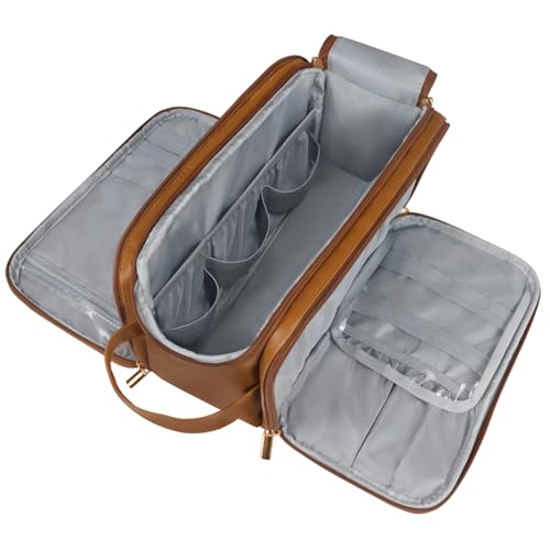 Gloppie Neceser Hombre Viaje Impermeable Necessaire Homem Personalizado Bolsa de Aseo Mujer Grande Toiletry Bag Bolso Mano Gimnasio Viagem Organizador de Artículos, Marrón