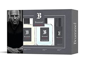 BRUMMEL – Sport Colonia 125 ml + After Shave 125 ml + Desodorante Spray 150 ml, Estuche de Regalo Hombre, Pack 3 Piezas, Eau de Toilette para Hombre, Aroma Oriental Amaderado, Fragancia Fresca