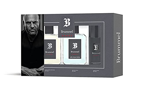 BRUMMEL - Sport Colonia 125 ml + After Shave 125 ml + Desodorante Spray 150 ml, Estuche de Regalo Hombre, Pack 3 Piezas, Eau de Toilette para Hombre, Aroma Oriental Amaderado, Fragancia Fresca