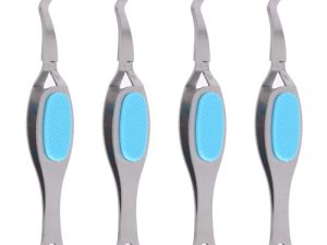 Camisetas de 4 Piezas Craft Pinzas Cruzadas, Pinzas de Manualidades de Punta Fina con Agarre Suave para Joyas Extensiones de Pestañas Herramienta de Cuentas de Uñas