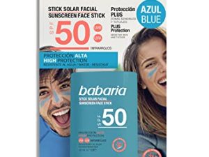 BABARIA- Stick Solar Facial 50 Azul – 20g | Color Azul | Surf Stick | Protección Muy Alta Contra | Apto Para Zonas Sensibles Y Tatuajes |resistente Al Agua | 100% Vegano