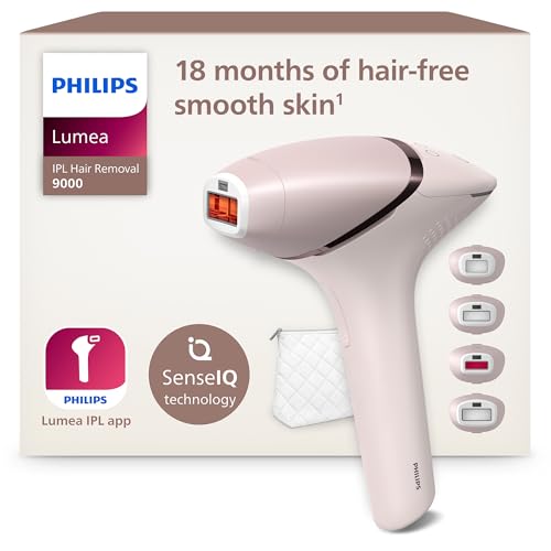 Philips Lumea Serie 9000, Depiladora Luz Pulsada, IPL, Piel Suave Desde Casa, Con Funda, Accesorios para el Cuerpo, Cara, Bikini y Axilas, Sin Cable, Alternativa a Depilación Láser. BRI957/00