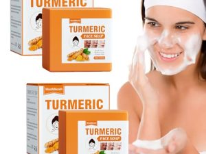 2 Piezas Jabón de Cúrcuma, Jabón de Cara Naturales, Jabón Sólido, Protein Skin Repair Soap, Removedor de Manchas Oscuras, para Una Limpieza Profunda del Rostro para Todos Los Tipos de Piel
