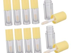 TOPPERFUN Tubos de Brillo Labial Transparentes 10 Unidades 6 Ml con Cepillo Portátil para Uso de Viaje y DIY Cosmético