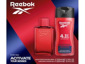 Reebok Activate Your Senses Estuche Regalo Perfumes Hombre Pack de 2 Piezas Eau de Toilette 100ml y Shower Gel 250ml Set Fragancia Aromática