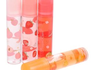 Homoyoyo Brillo de Labios Transparente Sabor a Frutas 4 Unidades Hidratante Protector Labial Cuidado Labial para Labios Secos Viaje Bolsillos Fácil de Llevar