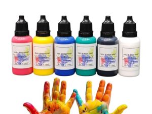 Pruojhw Pinturas Para La Cara De Halloween | 6 Colores Maquillaje Facial Para Niñas | Kit De Maquillaje Corporal Lavable Para Ojos Y Rostro | Fiestas De Cosplay Halloween Navidad De Payasos Hombres Y