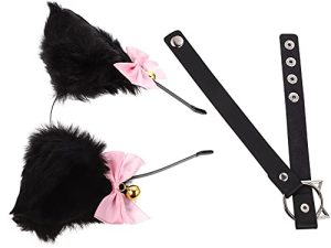 FOMIYES Diadema Orejas De Gato Conjunto De Diadema y Collar Para Cosplay Accesorios Para Festivales Para Disfraces De Halloween