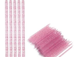 Empujador de Cutículas de Uñas Desechable de 100 Piezas – Palillos de Uñas de Cristal Palillos de Pedicura de Manicura Y Manicura de Doble Extremo Palillos de Cutícula de Cristal Palillo de(04)