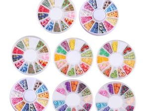 FOMIYES Cajas Accesorios Arcilla Decoración Uñas Manicura Diy Mujeres Fruta Flor Ciruelo