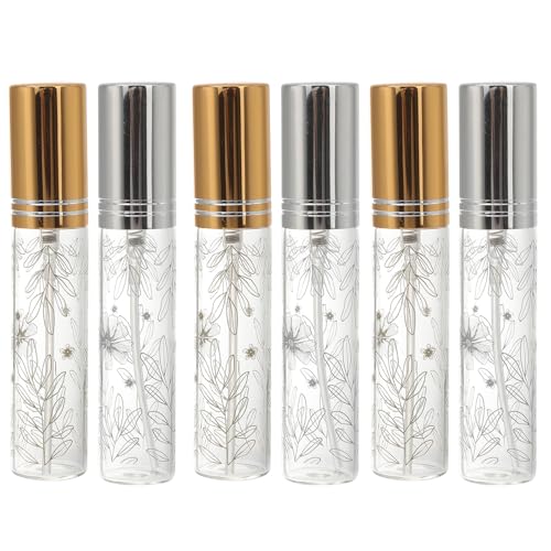 CLISPEED 6 piezas Botellas Spray de Vidrio Reutilizables de Perfume y Aceites Atomizador Preciso y Portátil para Viaje Antiderrame y Diseño Antideslizante