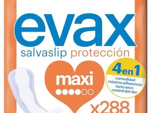 Evax Salvaslip Maxi, 288 Unidades, Siéntete Fresca y Limpia Durante Todo el Día – Formato Ahorro