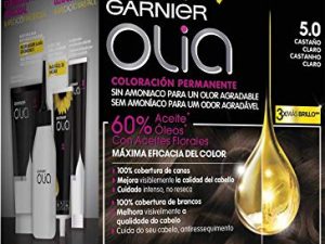 Garnier Olia – Coloración Permanente sin Amoniaco, con Aceites Florales de Origen Natural – Tono 5.0 Castaño Claro