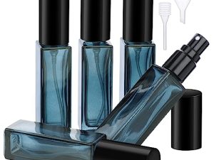 Segbeauty Atomizador Perfume Recargable, 5 Piezas 10ml Portátil Contenedor de Perfume de Viaje, Adecuadas para la Aviación, Viajes Accesorios (Azul Semitranslúcido)