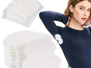 Fonyiunce 100 Piezas Almohadillas Sudor Axilas, Invisible Almohadillas para el Sudor de Las Axilas, Almohadillas Protectoras para el Sudor, para Hombres y Mujere