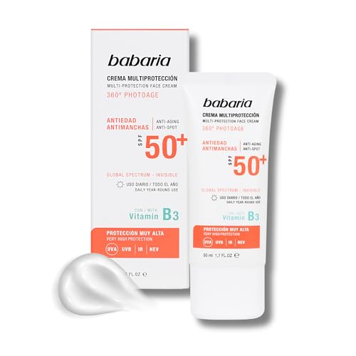 DESCUENTO: Babaria Crema Facial Multi Protectora Antiedad y Antimanchas Spf 50+, Fresco, 50 Ml al mejor precio
