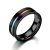 Stfery Anillo Acero Inoxidable Mujer Barra Horizontal de 6MM Anillo San Valentin Multicolor Negro Anillo Mujer para el Dia de San Valentin, 20