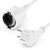 deleyCON 2m Cable Alargador Cable de Alimentación con Enchufe Plano Protección de Contacto Cable de Alimentación de 3680W Hogar Oficina Multimedia Blanco