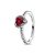 Pandora Timeless Anillo con diseño de corazón de plata de ley con cristal rojo cereza jubileo y circonitas cúbicas transparentes, talla 52