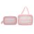 2 Bolsas de Maquillaje Transparentes de Color Rosa, Neceser Transparente Portátil Ligero Y Transpirable para Mujeres Y Niñas, Bolsa de Aseo para Mujer, Gimnasio Y Viaje