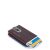 Piquadro Porta Carte di credito metallico orgz.to in Pelle, Accesorio de Viaje-Billetera Unisex Adulto, Mogano, Talla única