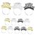 VICASKY 12piezas Diademas de Año Broche de Papel Accesorios Cabello para Fiestas de Año Decoración para Fotomatón y Recuerdos de Fiesta
