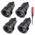 CHEVVY 4 X Hembra IP44 Clavija Enchufe Hembra 16A/250V Acoplamiento de contacto de puesta a tierra con alivio de tensión para Cables de 6-10MM