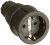 Unitec 40554L – Enchufe hembra con protección de goma, color negro