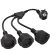 Cable de Extensión con 3 Enchufes Schuko, 1 a 3 Protección Contra Enchufes Corto Cable de Plástico, Conector Triple IP20 para en el Hogar, Oficina, área al Aire Libre, 3X1,5 mm², Hasta 250V/16A, Negro