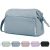 Narwey Neceser Maquillaje Viaje Bolsa de Maquillaje Grande Bolsa de Aseo Organizador de Cosmético para Mujeres Niñas (Gris Azul)