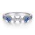 Whoiy Anillos de Plata de Ley Mujer, Anillo Antiguo Aniversario Redondo Cubic-Zirconia Azul, Plata, Talla 6
