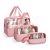 BUTISHIYU Neceser de Aseo 3 Piezas Transparente, Bolsa de Cosméticos Impermeable con Cremallera Bolsa de Cosméticos, Bolsa TSA Avion Maquillaje para Mujeres Viajes Baño (Rosa)