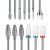 Depvko Juego de 13 brocas para uñas, 3 brocas de carburo de tungsteno + 3 brocas de cerámica para uñas + 6 brocas de diamante + 1 cepillo, brocas de uñas de 3/32 pulgadas para taladro de uñas