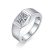 Whoiy 925 Sterling Silber Ringe Antragsringe Sechseck Quadrat mit Zirkonia Geburtstagsgeschenk für Herren Männer Weißgold Gr.62 (19.7)